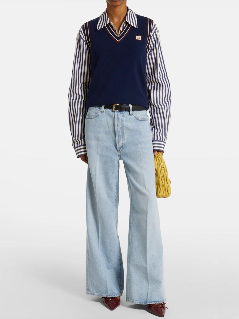 Frame Denim High-Rise Wide-Leg Light Blue Jeans
